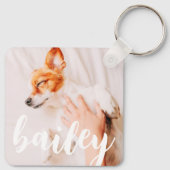 Moderne, eenvoudige foto met elegante grafische fo sleutelhanger (Achterkant)