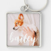 Moderne, eenvoudige foto met elegante grafische fo sleutelhanger (Voorkant)