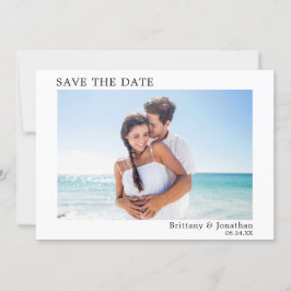 Moderne, eenvoudige foto met minimalistische foto' save the date