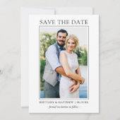 Moderne, eenvoudige foto met minimalistische foto' save the date (Voorkant)