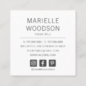 Moderne, eenvoudige foto met minimalistische vierkante visitekaartje (Achterkant)