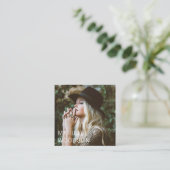 Moderne, eenvoudige foto met minimalistische vierkante visitekaartje (Staand voorkant)
