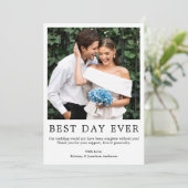 Moderne, eenvoudige foto op beste dag ooit bedankkaart (Staand voorkant)