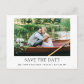 Moderne, eenvoudige foto opslaan datum briefkaart (Voorkant)