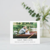 Moderne, eenvoudige foto opslaan datum briefkaart (Staand voorkant)
