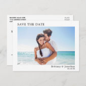 Moderne, eenvoudige foto opslaan datum briefkaart (Voorkant / Achterkant)