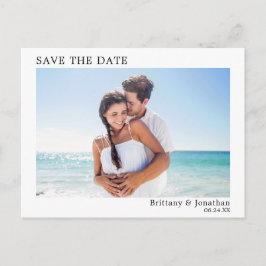 Moderne, eenvoudige foto opslaan datum briefkaart