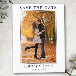 Moderne, eenvoudige foto opslaan datum briefkaart