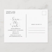 Moderne Eenvoudige Foto Opslaan van de Datum Brief Aankondigingskaart (Achterkant)