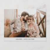 Moderne Eenvoudige Foto Opslaan van de Datum Brief Aankondigingskaart (Voorkant)