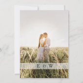 Moderne Eenvoudige Foto Overlay Wedding Save the D Kaart (Achterkant)