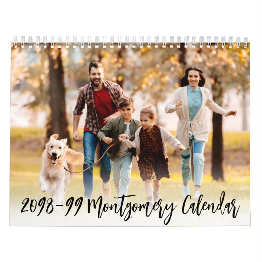 Moderne Eenvoudige foto per maand script Kalender (Hoes)