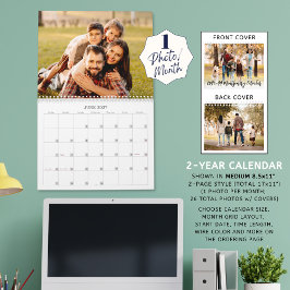 Moderne Eenvoudige foto per maand script Kalender