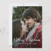 Moderne Eenvoudige foto, pretkerst Feestdagenkaart (Voorkant)