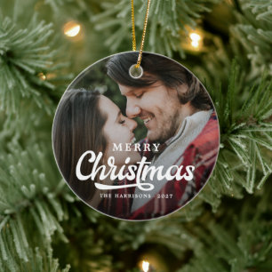 Moderne Eenvoudige foto, pretkerst Keramisch Ornament