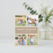 Moderne eenvoudige foto Prettige feestdagen 4-seri Briefkaart (Staand voorkant)