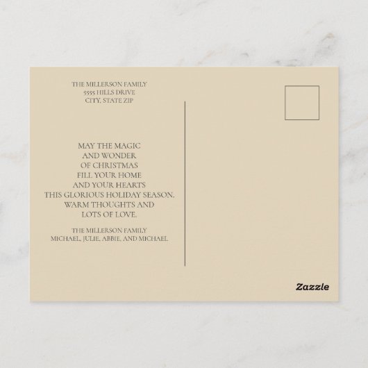 Moderne eenvoudige foto Prettige feestdagen 4-seri Briefkaart (Achterkant)