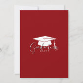 Moderne Eenvoudige Foto Red Graduation Party Kaart (Achterkant)