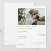 Moderne Eenvoudige foto samen met ouders bruiloft Kaart (Voorkant / Achterkant)