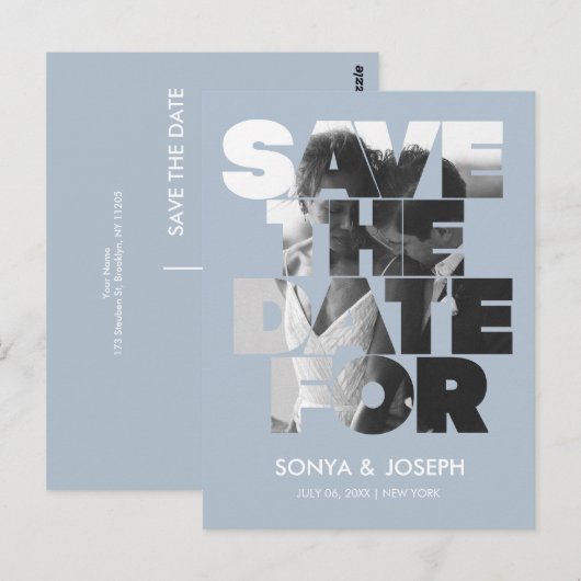 Moderne Eenvoudige Foto Sla de Uitnodiging van de (Voorkant / Achterkant)