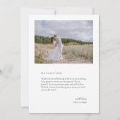 Moderne Eenvoudige Foto Trouwkaart Dank u een opme Bedankkaart (Achterkant)