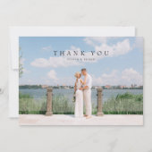 Moderne Eenvoudige Foto Trouwkaart Dank u een opme Bedankkaart (Voorkant)