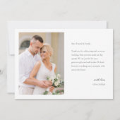 Moderne Eenvoudige Foto Trouwkaart Dank u een opme Bedankkaart (Achterkant)