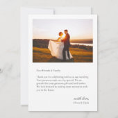 Moderne Eenvoudige Foto Trouwkaart Dank u een opme Bedankkaart (Achterkant)