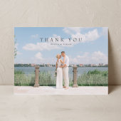 Moderne Eenvoudige Foto Trouwkaart Dank u een opme Bedankkaart