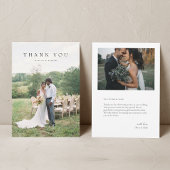 Moderne Eenvoudige Foto Trouwkaart Dank u een opme Bedankkaart