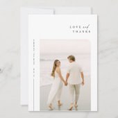 Moderne Eenvoudige Foto Trouwkaart Dank u een opme Bedankkaart (Voorkant)