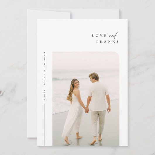 Moderne Eenvoudige Foto Trouwkaart Dank u een opme Bedankkaart (Voorkant)