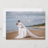Moderne Eenvoudige Foto Trouwkaart Dank u een opme Bedankkaart (Voorkant)