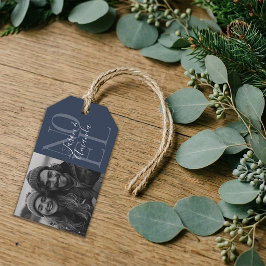 Moderne Eenvoudige Foto Vakantie Gift Tag Cadeaulabel