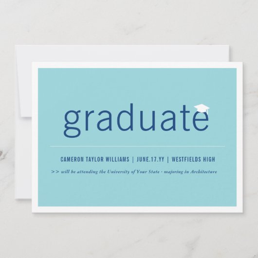 Moderne, eenvoudige foto van Afstuderen Afstuderen Aankondiging (Voorkant)