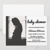 Moderne eenvoudige foto van Baby shower Kaart (Voorkant / Achterkant)