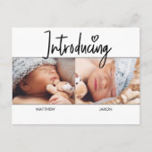 Moderne Eenvoudige foto van scripttweetjes Aankondigingskaart (Voorkant)