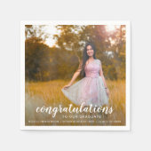 Moderne, eenvoudige foto-verbluffend Afstuderen Servet (Voorkant)