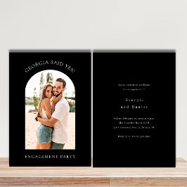 Moderne eenvoudige foto verlovingsfeest feestdagenkaart