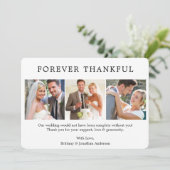 Moderne, eenvoudige foto voor altijd met drie mate bedankkaart (Staand voorkant)