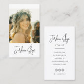 Moderne eenvoudige foto voor handtekeningen visitekaartje (Voorkant / Achterkant)