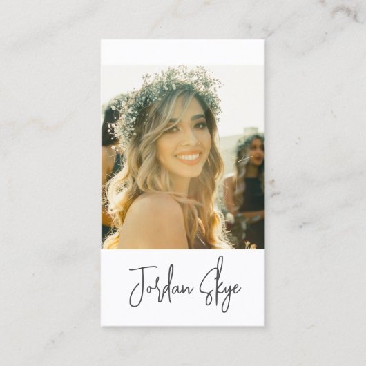 Moderne eenvoudige foto voor handtekeningen visitekaartje (Voorkant)