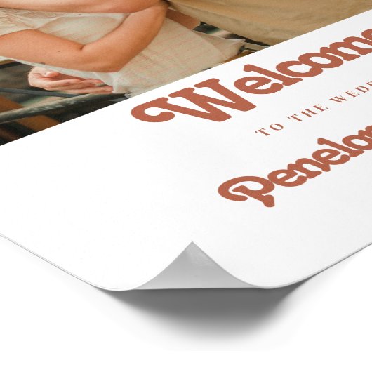 Moderne Eenvoudige foto-weduwschap Welkomstteken Poster (Hoek)