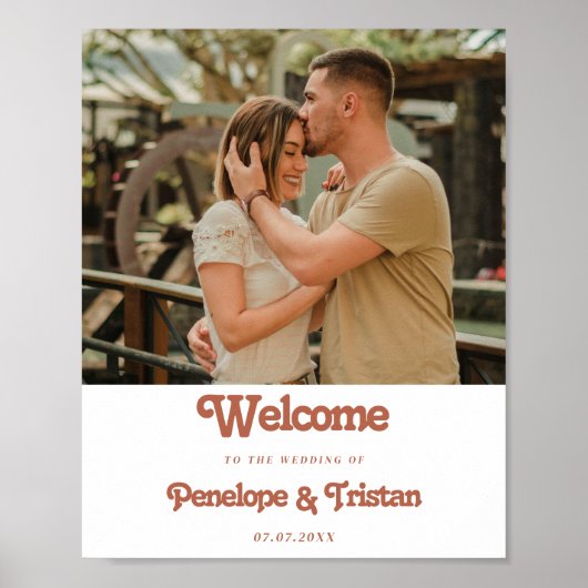 Moderne Eenvoudige foto-weduwschap Welkomstteken Poster (Voorkant)