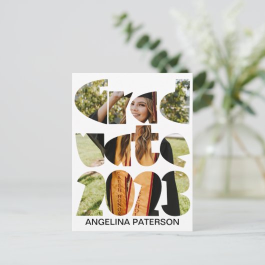 Moderne, eenvoudige foto, zwart-wit uitnodiging briefkaart (Staand voorkant)