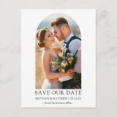 Moderne, eenvoudige fotoArch bespaart onze datum Briefkaart (Voorkant)