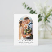 Moderne, eenvoudige fotoArch bespaart onze datum Briefkaart (Staand voorkant)