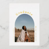 Moderne eenvoudige fotobevestiging Afstuderen echt Folie Uitnodiging (Voorkant)