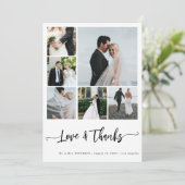 Moderne eenvoudige fotocollage liefde bedankt brui kaart (Staand voorkant)