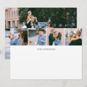 Moderne eenvoudige fotocollage notitiekaartje (Voorkant / Achterkant)